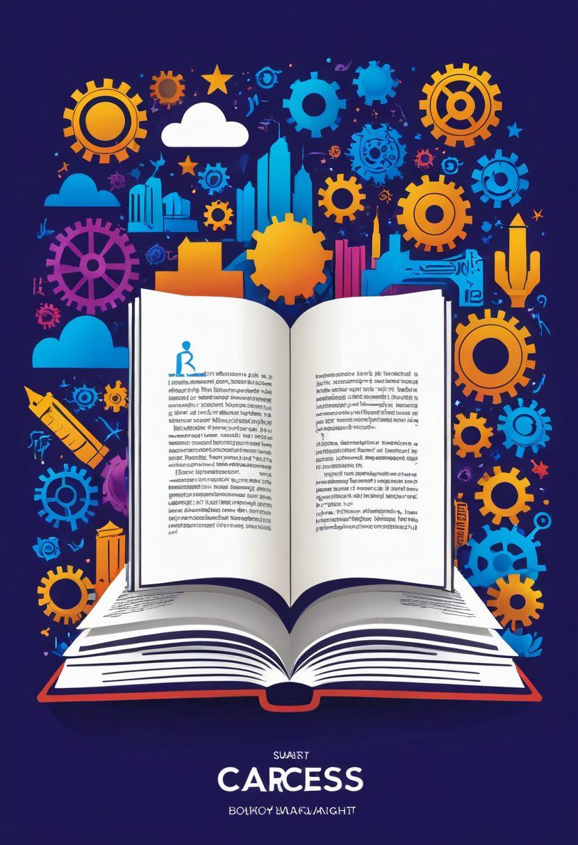 A vibrant, illustrated guide featuring an open book with glowing pages that depict various MSBTE courses, surrounded by icons representing career development opportunities like gears, briefcases, and diplomas. The scene is set in a modern Maharashtrian city backdrop with traditional elements subtly integrated. Inspiring rays of light emanate from the book, symbolizing knowledge and success. bright colors. vector art.
